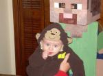 grand kids on Halloween Nikolas/monkey & Noah/ Mindcraft guy